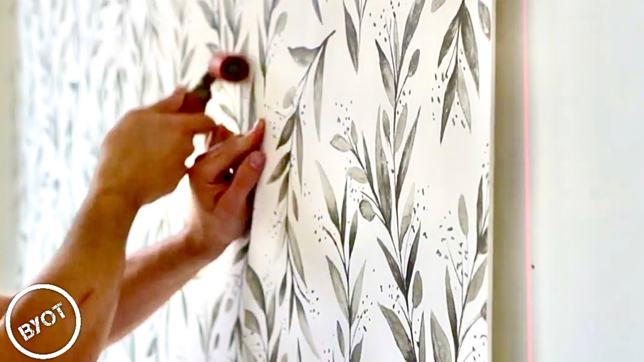 Wallpaper installation work in progress